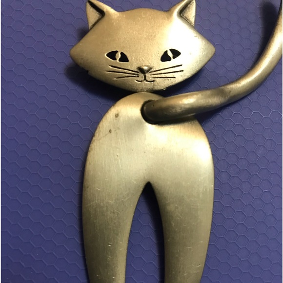 Vintage Articulated JJ Cat Brooch Pin - Picture 2 of 6